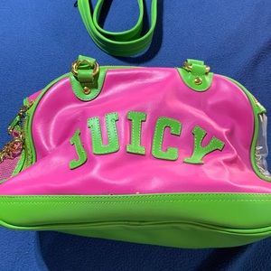 Juicy pink and green small  pet carrier bag with strap preowned